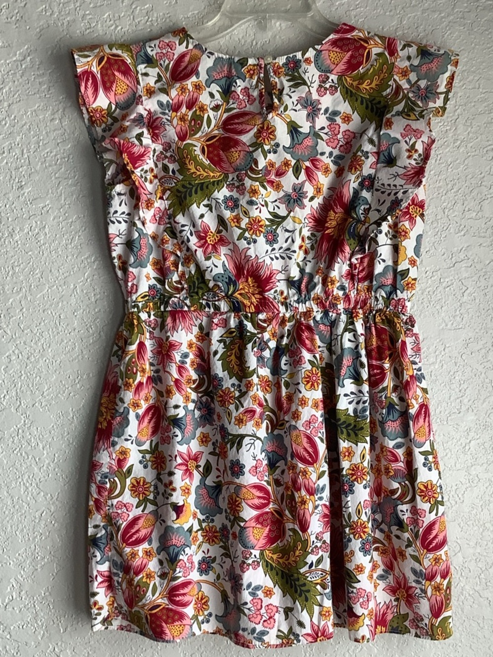City Streets White Floral Dress with Pink, Green and Yellow Print - Picture 4 of 5